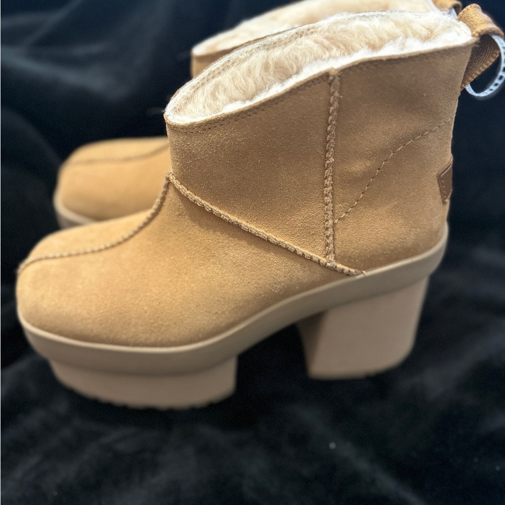 UGG Mini New Heights Platform Boot (Women) Tan Heeled Platform Boots - Picture 14 of 14